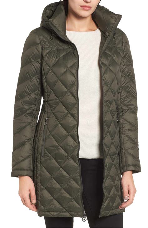 logo packable puffer coat with detachable hood michael michael kors|Michael Kors puffer jacket packable.